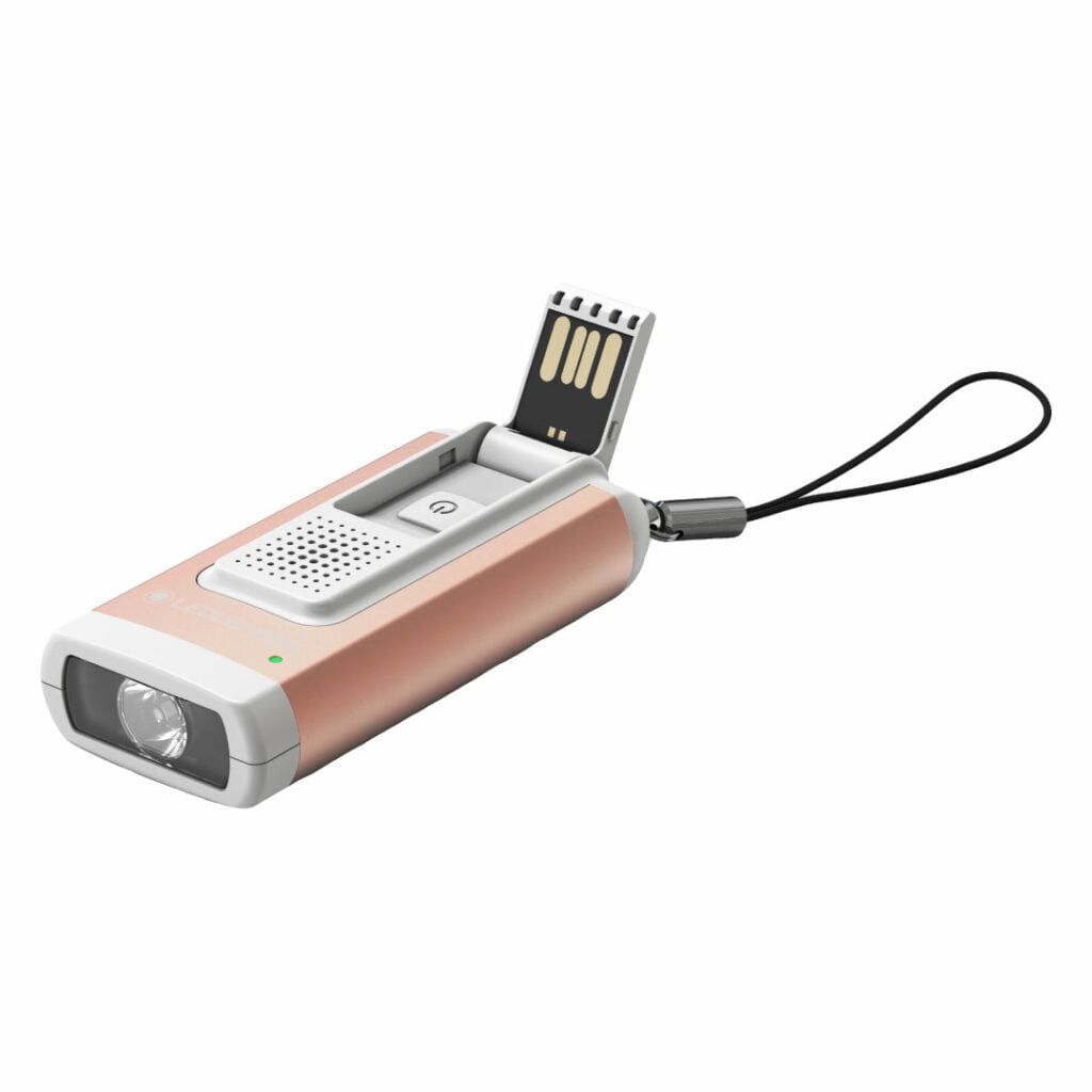 K6R Safety Rose Gold Ledlenser Flashlight Keychain Light