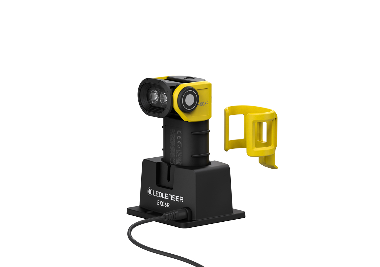 EXC6R_502039_charging_in_base_detachable_clip EXC6R 502039 charging in base detachable clip